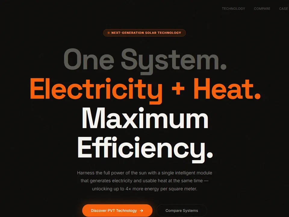 Screenshot of the ThermoSolar BG solar energy website homepage